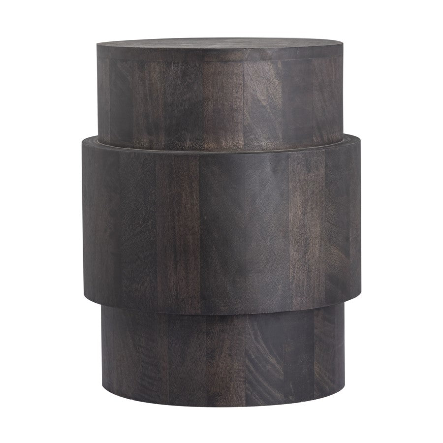 Atlas Lighting Robbins 18in Round Accent Table | Transitional Blackwash Wood | Living Room & Bedroom Side Table | 18 x 15 x 18 in | Model TA11162-02