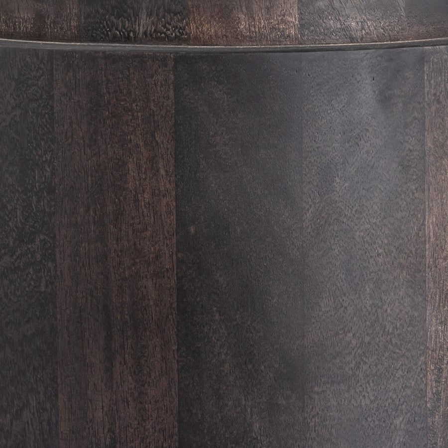 Atlas Lighting Robbins 18in Round Accent Table | Transitional Blackwash Wood | Living Room & Bedroom Side Table | 18 x 15 x 18 in | Model TA11162-02