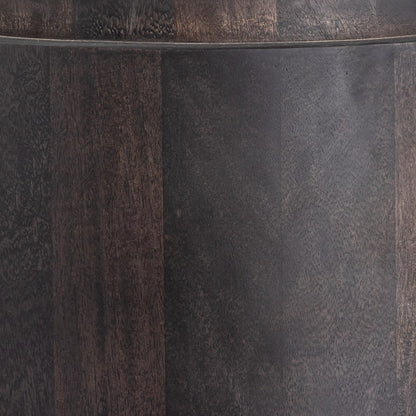 Atlas Lighting Robbins 18in Round Accent Table | Transitional Blackwash Wood | Living Room & Bedroom Side Table | 18 x 15 x 18 in | Model TA11162-02