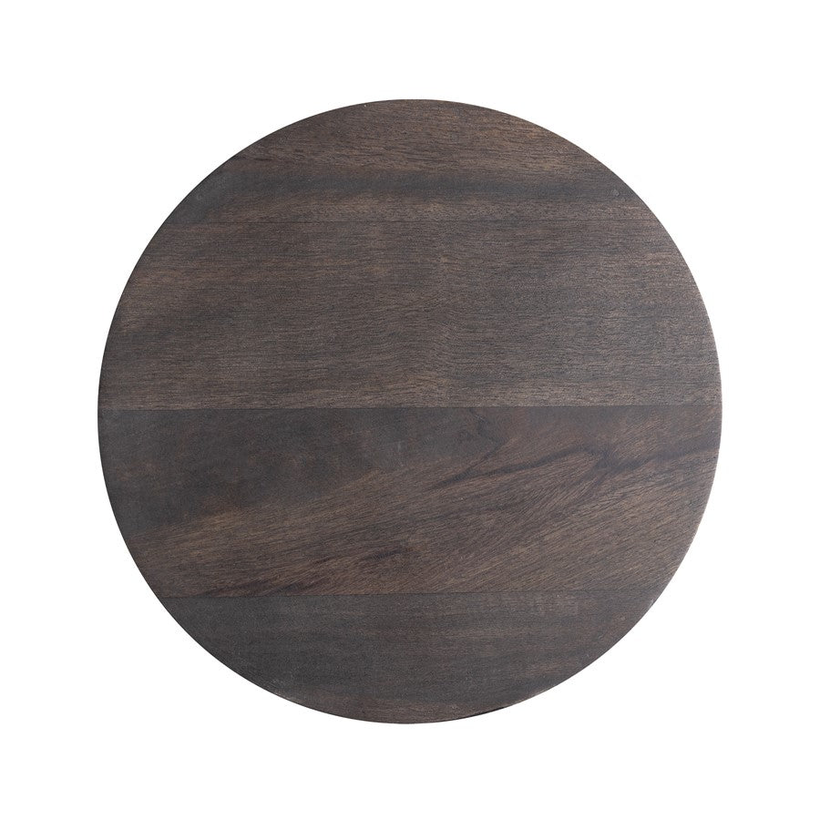 Atlas Lighting Robbins 18in Round Accent Table | Transitional Blackwash Wood | Living Room & Bedroom Side Table | 18 x 15 x 18 in | Model TA11162-02