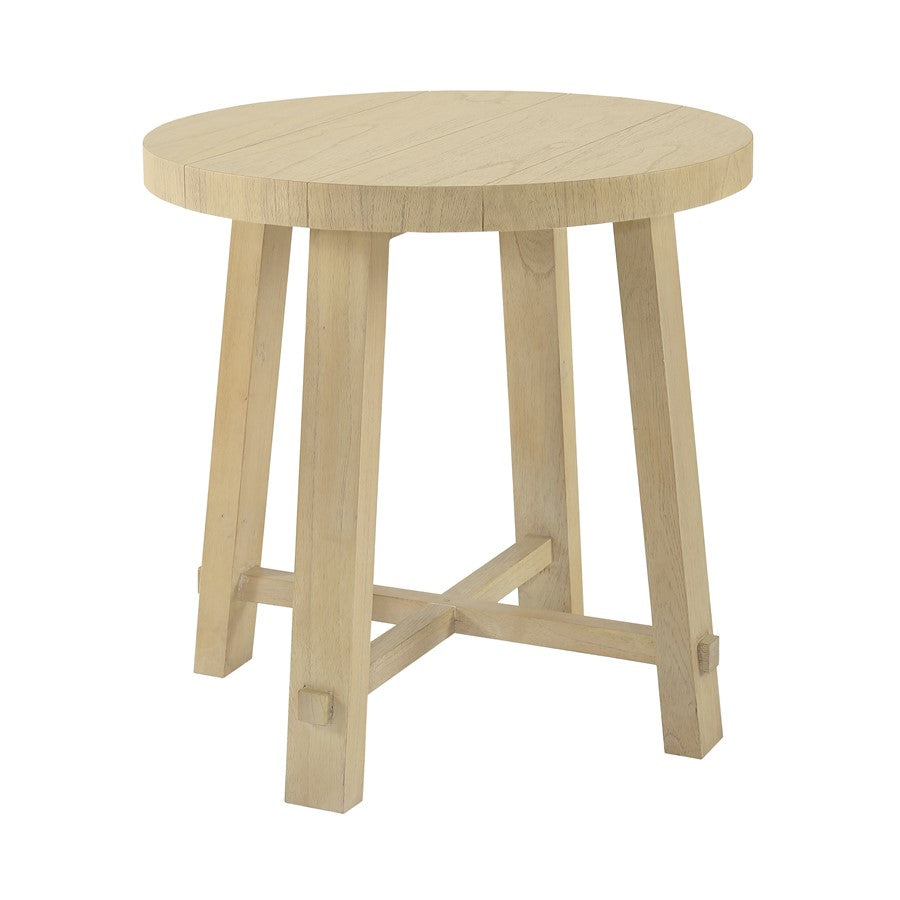 Atlas Lighting Sunset Harbor 24in Round Accent Table | Sandy Cove Wood Traditional | Living Room & Bedroom Side Table | Model TA11186-01