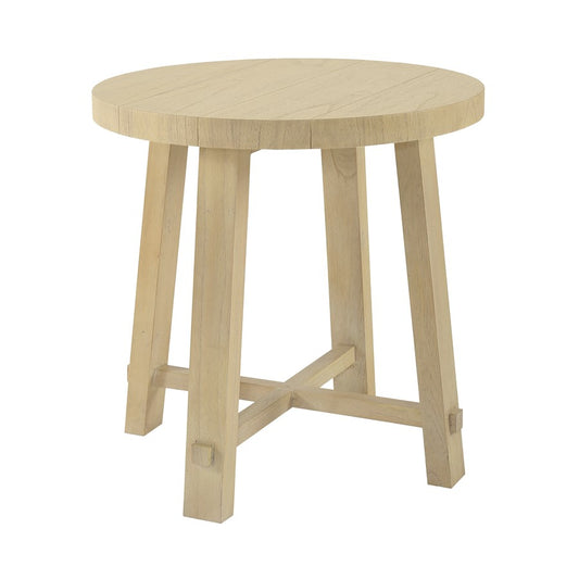 Atlas Lighting Sunset Harbor 24in Round Accent Table | Sandy Cove Wood Traditional | Living Room & Bedroom Side Table | Model TA11186-01