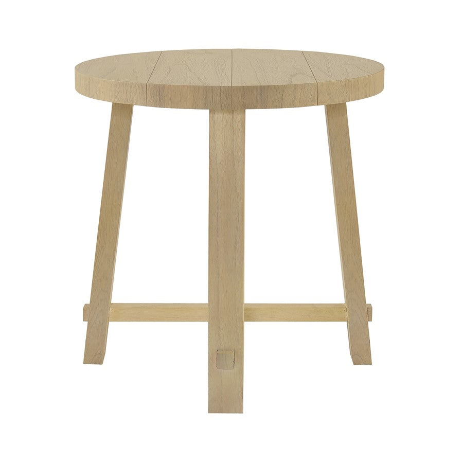 Atlas Lighting Sunset Harbor 24in Round Accent Table | Sandy Cove Wood Traditional | Living Room & Bedroom Side Table | Model TA11186-01