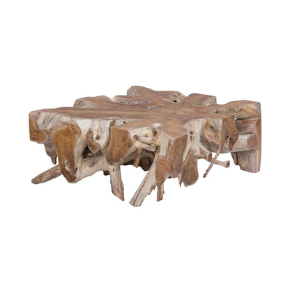Atlas Lighting Teak Starburst 46in Coffee Table | Natural Wood Transitional | Living Room & Family Room Centerpiece | Model TA11192-01