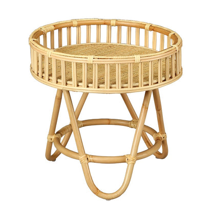 Atlas Lighting Tika 22in Round Accent Table | Natural Rattan Wrapped Frame | Living Room & Bedroom Side Table | 22 x 22 x 21 in | Model TA11196-01