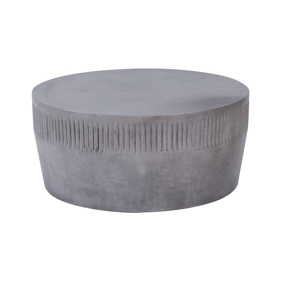 Atlas Lighting Sempre 34in Round Coffee Table | Polished Concrete Modern | Living Room Center Table | 34 x 34 x 15 in | Model TA11217-01