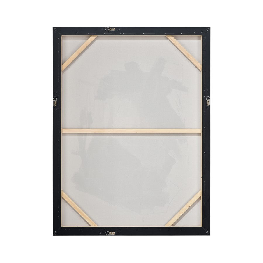 Atlas Lighting Beyer II Abstract Framed Wall Art | Off White & Olive Green Fabric, Black Frame | Gallery Wall & Living Room Accent | Model WA11009-02
