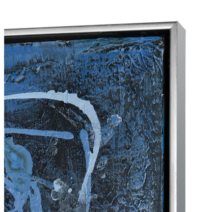 Atlas Lighting Blue Rhythm Framed Wall Art | Blue Fabric, Silver Floating Frame | Modern Living Room & Office Accent | Model WA11016-01