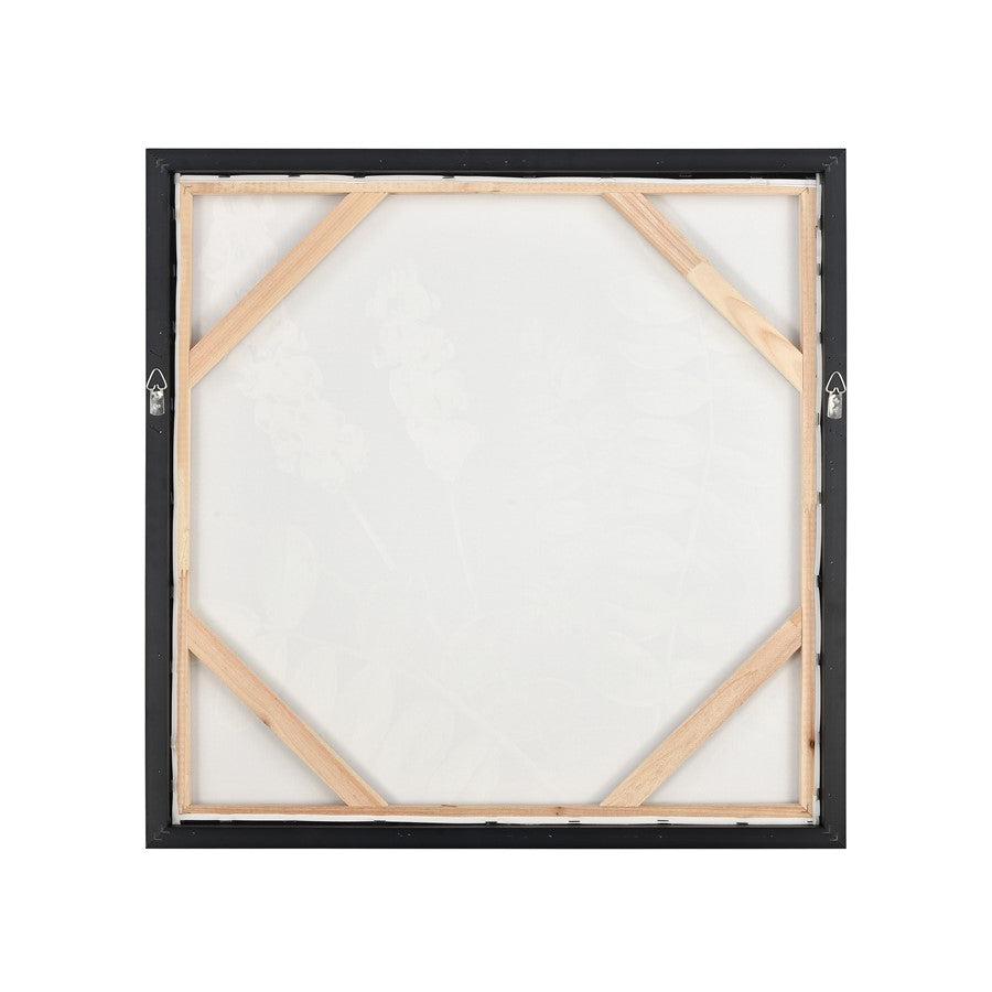 Atlas Lighting Botanical Study II 24.75in Square Framed Wall Art | Transitional Green and Black Fabric with Gold Frame | Living | Model WA11021-02