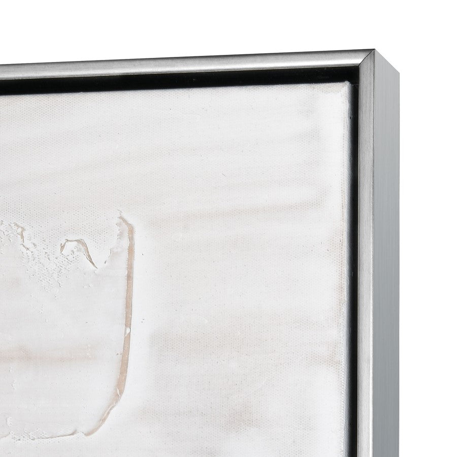 Atlas Lighting Boundless 48in Wide Framed Wall Art | Modern Contemporary Blue and White Fabric with Silver Floating Frame | Living | Model WA11023-01