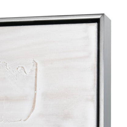 Atlas Lighting Boundless 48in Wide Framed Wall Art | Modern Contemporary Blue and White Fabric with Silver Floating Frame | Living | Model WA11023-01