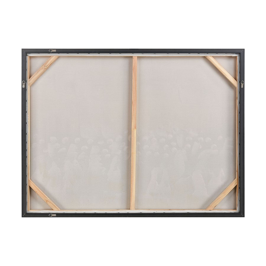 Atlas Lighting Boundless 48in Wide Framed Wall Art | Modern Contemporary Blue and White Fabric with Silver Floating Frame | Living | Model WA11023-01