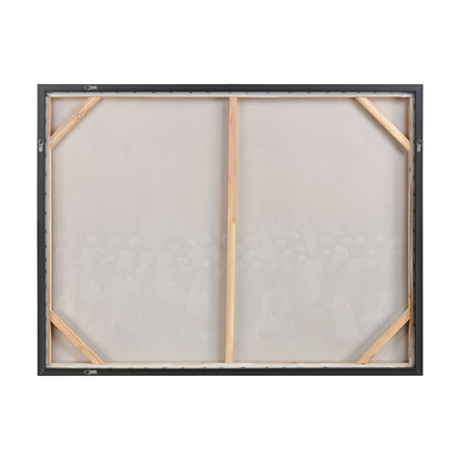 Atlas Lighting Boundless 48in Wide Framed Wall Art | Modern Contemporary Blue and White Fabric with Silver Floating Frame | Living | Model WA11023-01