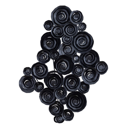 Atlas Lighting Brando 45in Wide Dimensional Wall Art | Transitional Matte Black Metal Swirls | Living Room & Office Decor | Model WA11025-01
