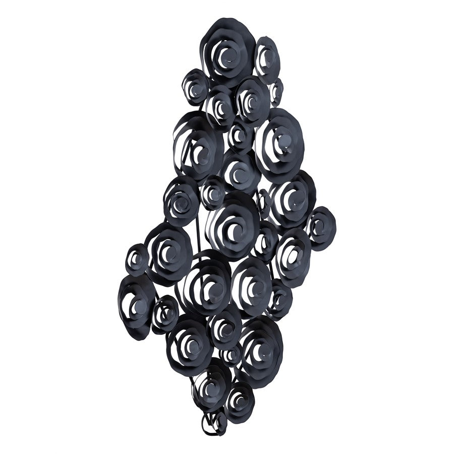 Atlas Lighting Brando 45in Wide Dimensional Wall Art | Transitional Matte Black Metal Swirls | Living Room & Office Decor | Model WA11025-01