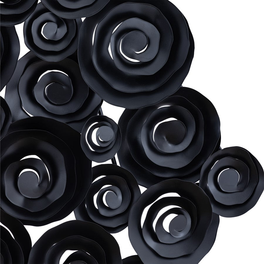 Atlas Lighting Brando 45in Wide Dimensional Wall Art | Transitional Matte Black Metal Swirls | Living Room & Office Decor | Model WA11025-01