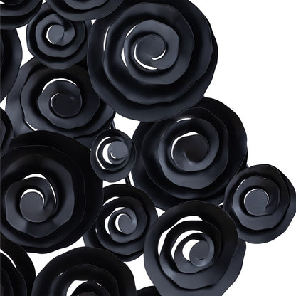 Atlas Lighting Brando 45in Wide Dimensional Wall Art | Transitional Matte Black Metal Swirls | Living Room & Office Decor | Model WA11025-01