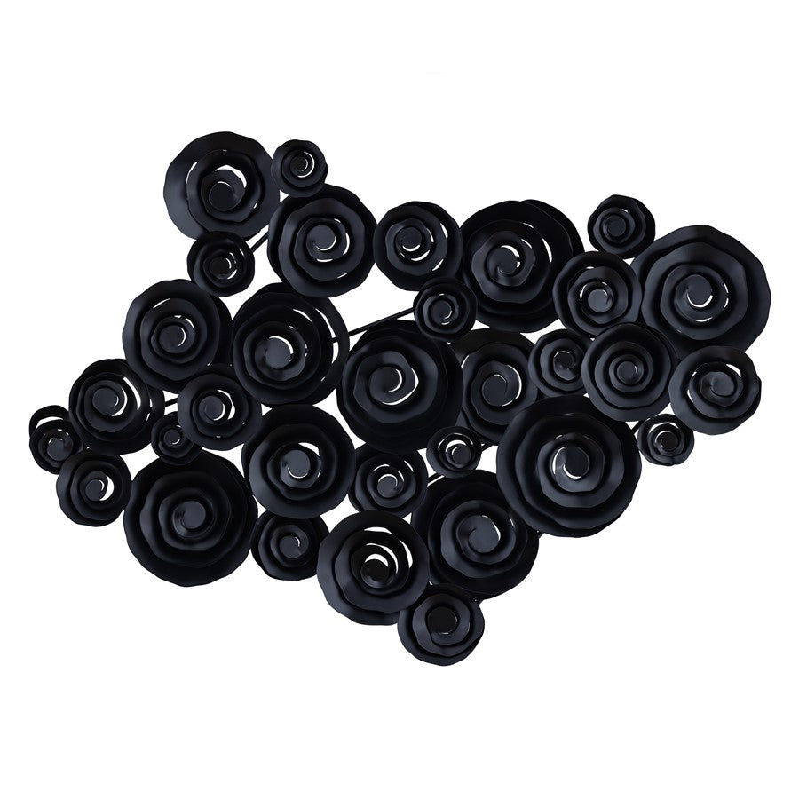Atlas Lighting Brando 45in Wide Dimensional Wall Art | Transitional Matte Black Metal Swirls | Living Room & Office Decor | Model WA11025-01
