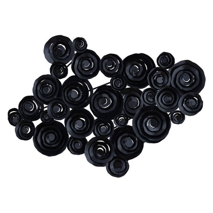 Atlas Lighting Brando 45in Wide Dimensional Wall Art | Transitional Matte Black Metal Swirls | Living Room & Office Decor | Model WA11025-01