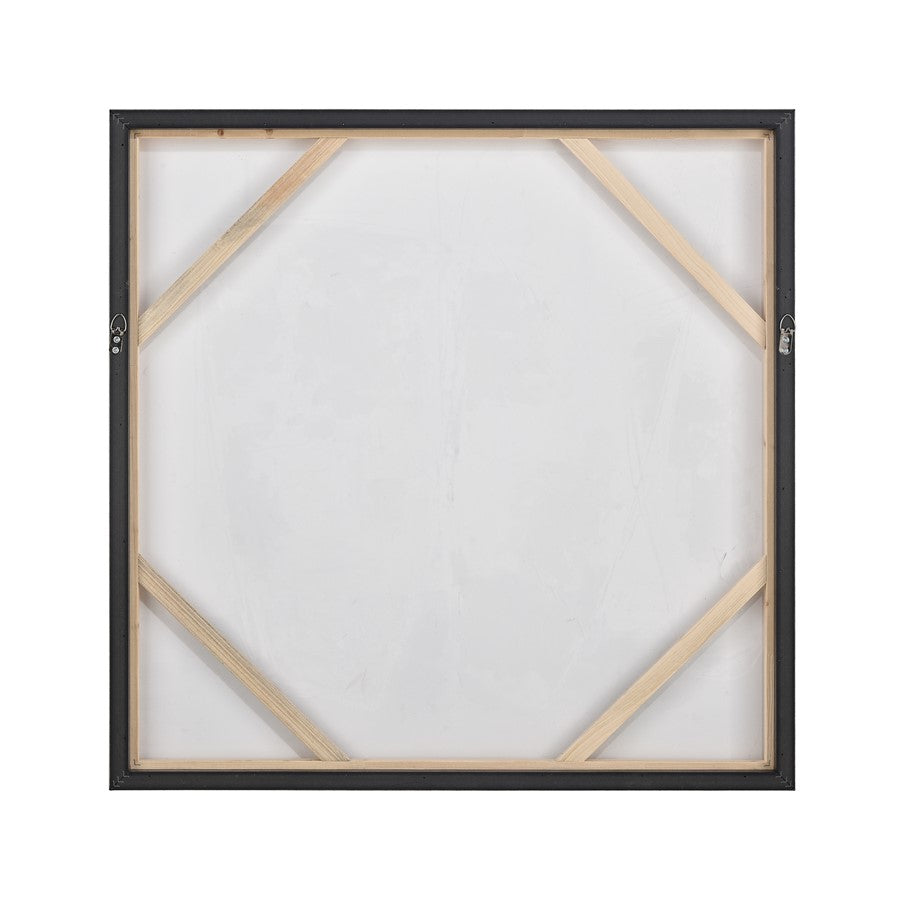 Atlas Lighting Burgess I 31in Abstract Framed Wall Art | Off White Fabric | Living Room & Bedroom Decor | 31.5 x 2 x 31.5 in | Model WA11029-01