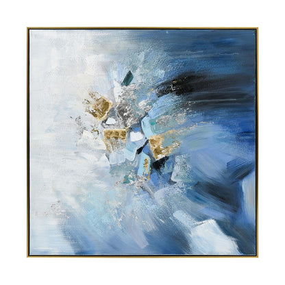 Atlas Lighting Bursts 40in Framed Wall Art | Blue Fabric | Living Room & Bedroom Decor | 40.25 x 2.25 x 40.25 in | Model WA11030-01