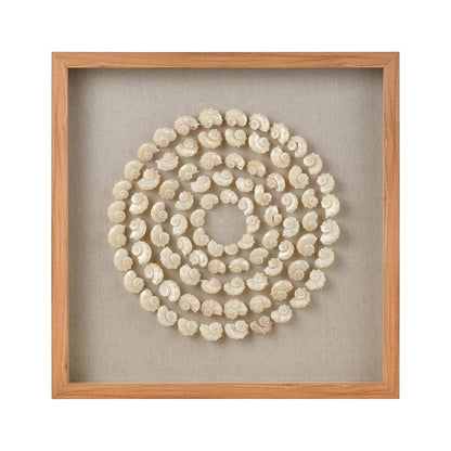 Atlas Lighting Concentric Shell 23in Dimensional Wall Art | Natural Coastal | Living Room & Bedroom Decor | 23.5 x 2 x 23.5 in | Model WA11038-01