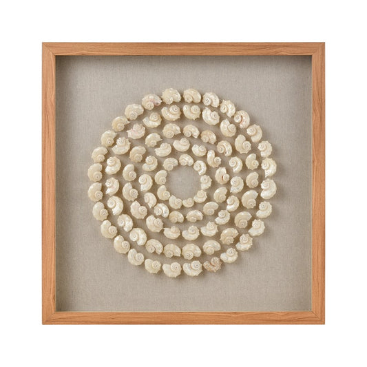 Atlas Lighting Concentric Shell 23in Dimensional Wall Art | Natural Coastal | Living Room & Bedroom Decor | 23.5 x 2 x 23.5 in | Model WA11038-01