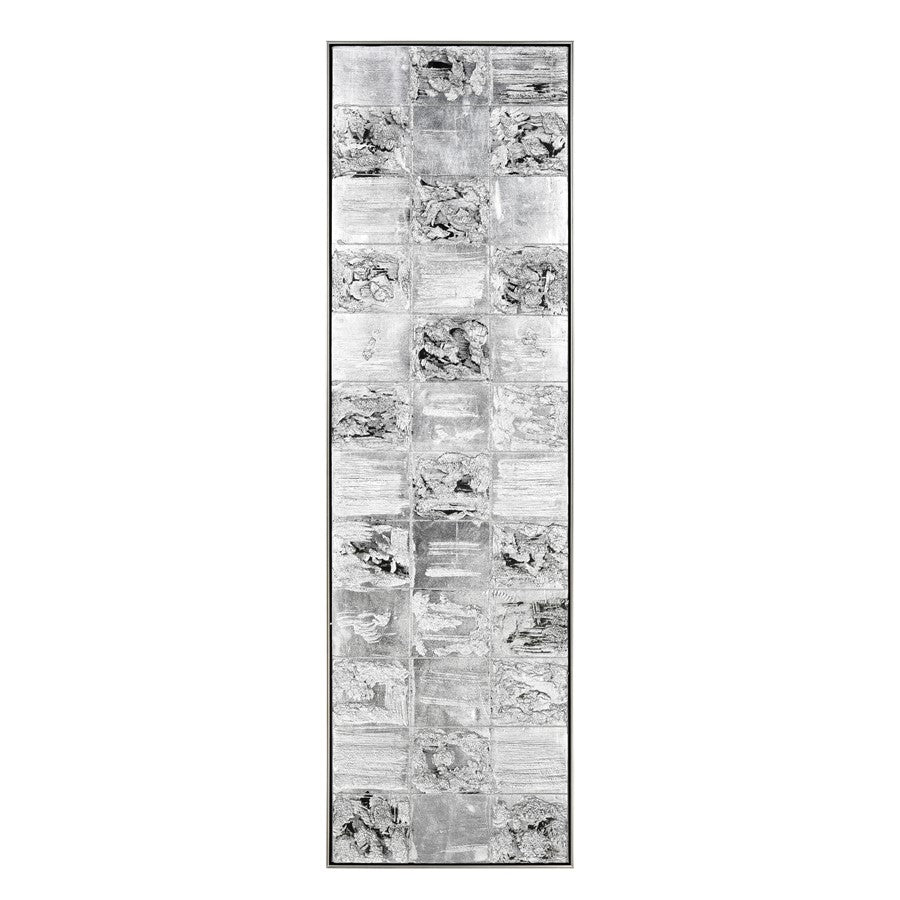 Atlas Lighting Gambit 20x70in Wall Art | Silver Metallic Fabric on Plastic | Modern Living Room & Hallway Decor | 20 x 1 x 70 in | Model WA11056-01