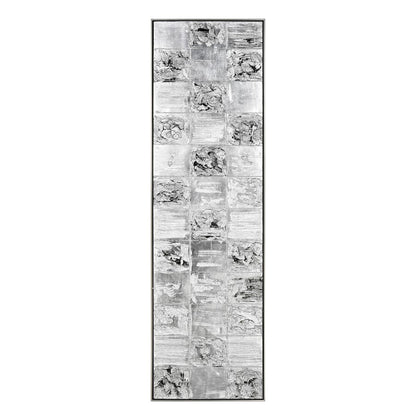 Atlas Lighting Gambit 20x70in Wall Art | Silver Metallic Fabric on Plastic | Modern Living Room & Hallway Decor | 20 x 1 x 70 in | Model WA11056-01