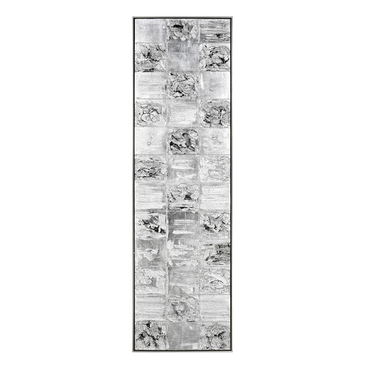 Atlas Lighting Gambit 20x70in Wall Art | Silver Metallic Fabric on Plastic | Modern Living Room & Hallway Decor | 20 x 1 x 70 in | Model WA11056-01