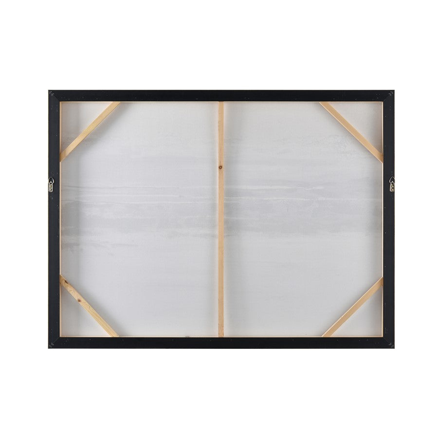 Atlas Lighting Jones Sound 47x35in Framed Wall Art | Gray Fabric with Gold Accents | Living Room & Office Decor | Model WA11070-01