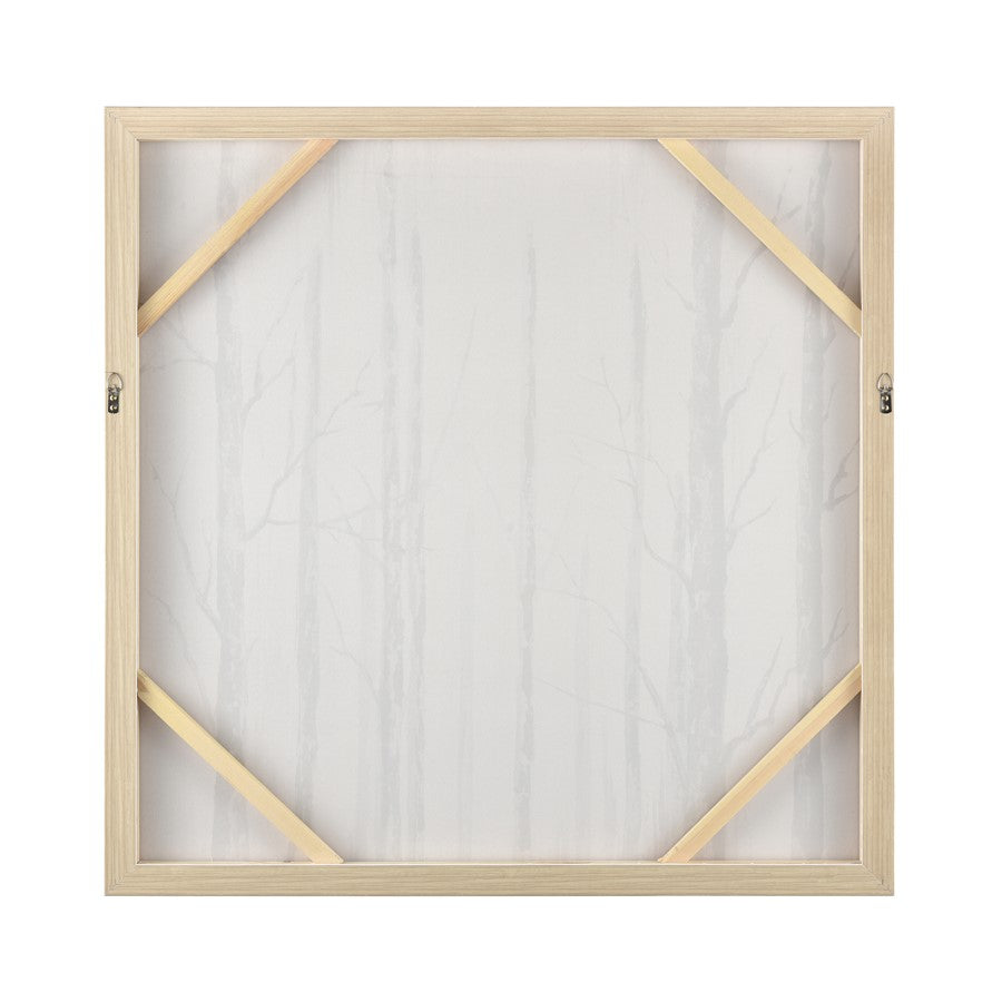 Atlas Lighting Jordan Forest 39x39in Framed Wall Art | Off White Fabric with Black Frame | Living Room & Bedroom Decor | Model WA11071-01