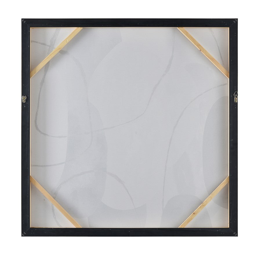 Atlas Lighting Kenner 39in Framed Wall Art | Gray Fabric Modern/Contemporary | Living Room & Bedroom Wall Decor | Model WA11073-01