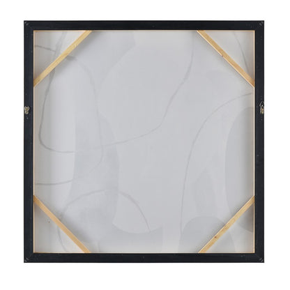 Atlas Lighting Kenner 39in Framed Wall Art | Gray Fabric Modern/Contemporary | Living Room & Bedroom Wall Decor | Model WA11073-01
