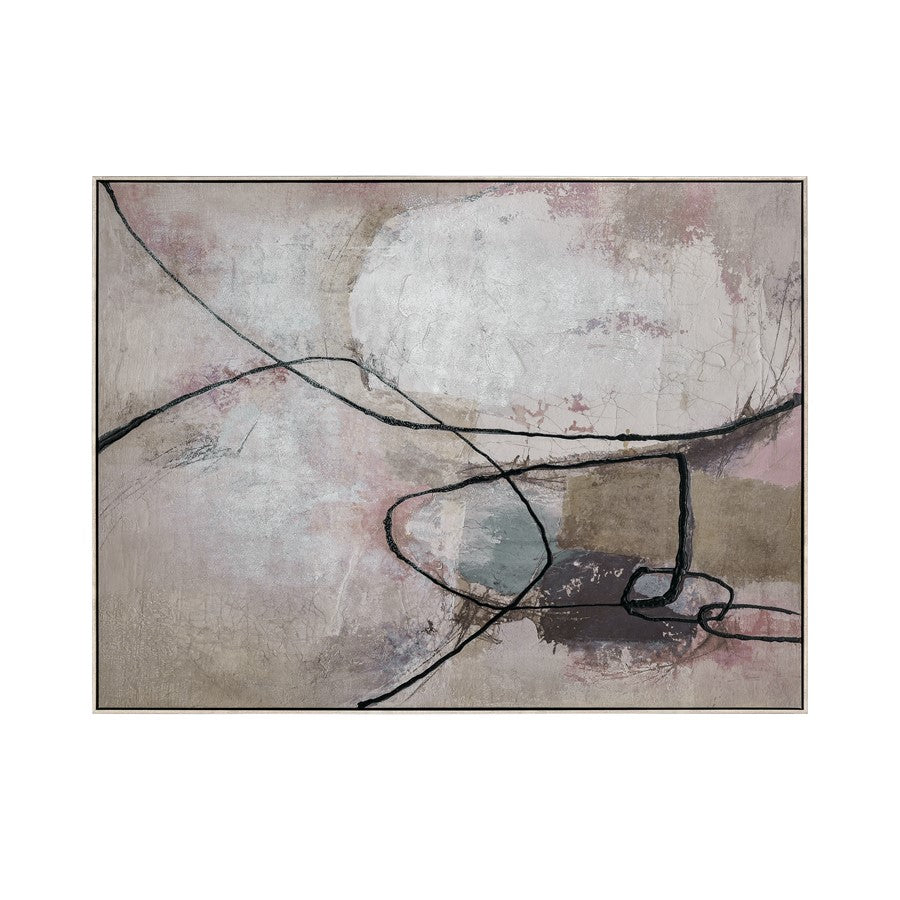 Atlas Lighting Kinetic 47in Framed Wall Art | Taupe Fabric Transitional | Living Room & Bedroom Wall Decor | 47.25 x 2 x 35.5 in | Model WA11075-01