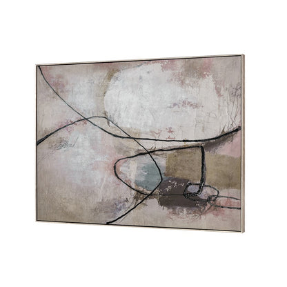 Atlas Lighting Kinetic 47in Framed Wall Art | Taupe Fabric Transitional | Living Room & Bedroom Wall Decor | 47.25 x 2 x 35.5 in | Model WA11075-01