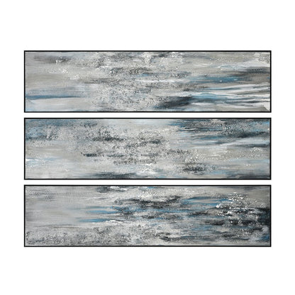Atlas Lighting Lasting Texture 20in Framed Wall Art Set of 3 | Gray Fabric Modern/Contemporary | Living Room & Bedroom Wall Decor | Model WA11078-01S