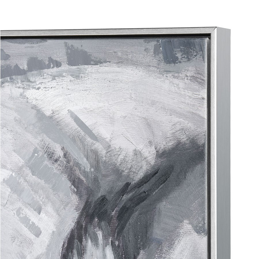 Atlas Lighting Legendary 39.5in Framed Wall Art | Gray & White Elephant Canvas | Living Room & Study Decor | 39.5 x 1.75 x 39.5 in | Model WA11081-01