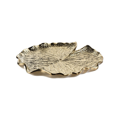 Atlas Lighting Lilypad Bowl Set of 4 | Gold High Gloss Earthenware | Tabletop & Wall Decor | 11.25 x 1 x 11.25 in | Model WA11082-01S