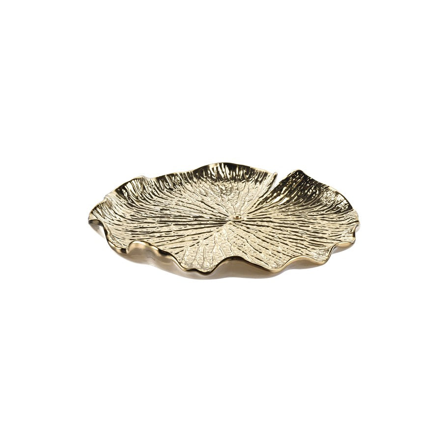 Atlas Lighting Lilypad Bowl Set of 4 | Gold High Gloss Earthenware | Tabletop & Wall Decor | 11.25 x 1 x 11.25 in | Model WA11082-01S