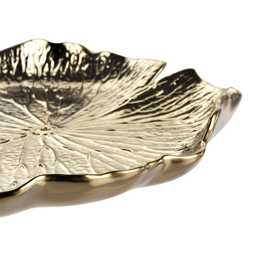 Atlas Lighting Lilypad Bowl Set of 4 | Gold High Gloss Earthenware | Tabletop & Wall Decor | 11.25 x 1 x 11.25 in | Model WA11082-01S