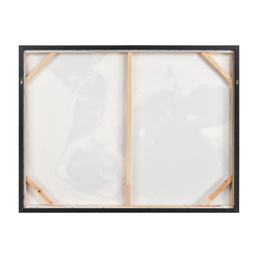 Atlas Lucy the Cow 48x36in Framed Wall Art | Hand-Painted Farmhouse Canvas | Kitchen & Dining Room Decor | 48 x 2 x 36 in | Model WA11086-01