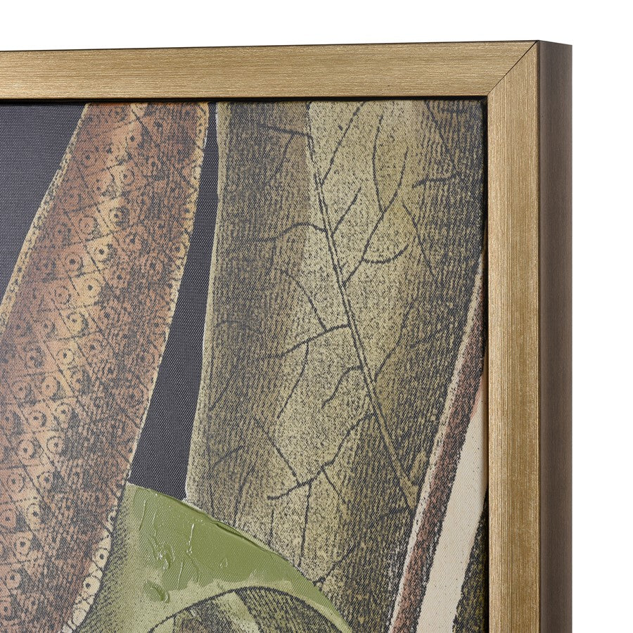 Atlas Lush II 39x57in Framed Wall Art | Tropical Green Leaf Canvas | Living Room & Bedroom Decor | 39 x 2 x 57 in | Model WA11087-02