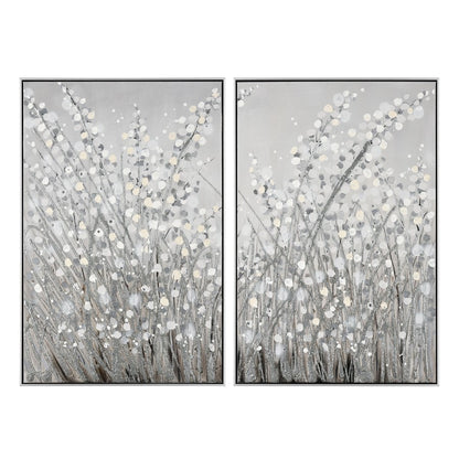 Atlas Lighting Meadow Mist Set of 2 24in Gray Wall Art | Transitional Fabric | Living Room & Bedroom Decor | 24 x 1.75 x 36 in | Model WA11089-01S