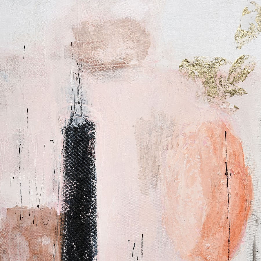 Atlas Lighting Modern Blush I 25in White Wall Art | Modern Fabric | Living Room & Bedroom Decor | 25 x 2 x 25 in | Model WA11096-01