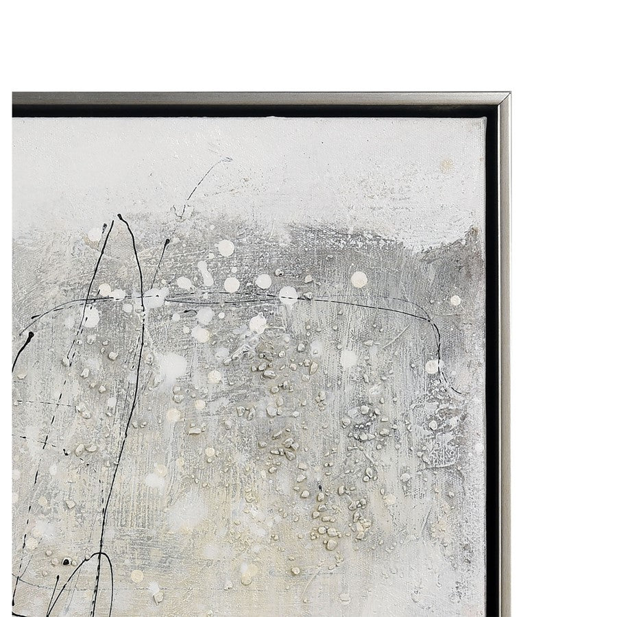 Atlas Lighting Modern Blush II 25in Framed Wall Art | White & Light Pink Fabric Canvas | Living Room & Bedroom Decor | Model WA11096-02