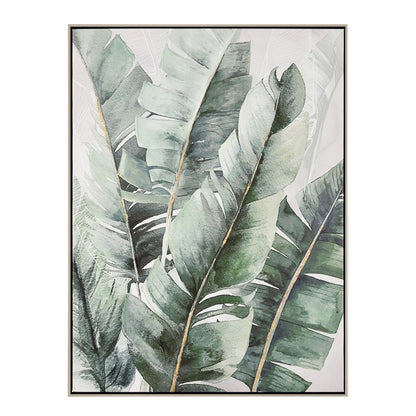 Atlas Lighting Musa II 24x32in Framed Wall Art | Green & Off White Fabric Canvas | Living Room & Dining Room Decor | Model WA11099-02
