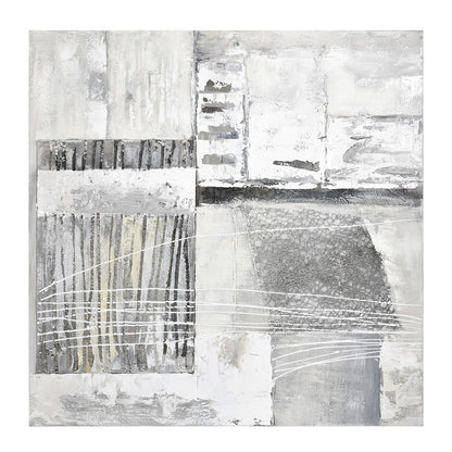 Atlas Lighting Pavement 40in Square Wall Art | Off White & Gray Textured Canvas | Living Room & Office Decor | 40in H | Model WA11115-01