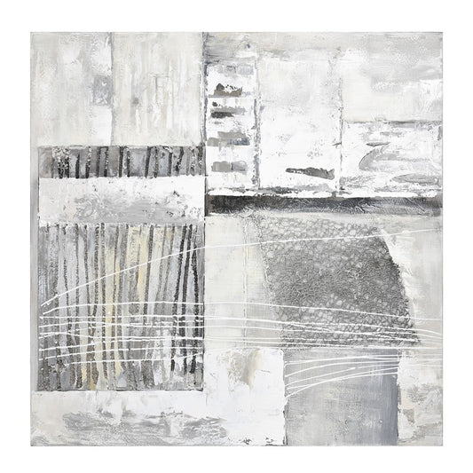 Atlas Lighting Pavement 40in Square Wall Art | Off White & Gray Textured Canvas | Living Room & Office Decor | 40in H | Model WA11115-01