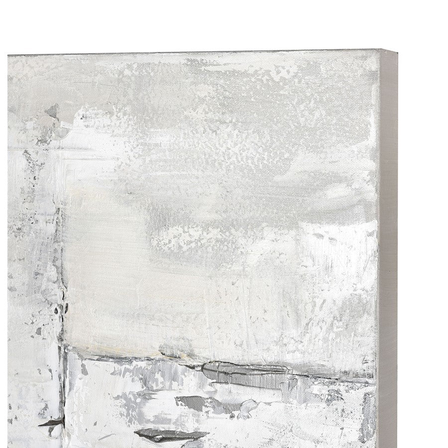 Atlas Lighting Pavement 40in Square Wall Art | Off White & Gray Textured Canvas | Living Room & Office Decor | 40in H | Model WA11115-01